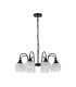 DeRuyter 73cm Semi Flush/Pendant 8 Light E27 Satin Black/Frosted Glass-4