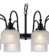 DeRuyter 73cm Semi Flush/Pendant 8 Light E27 Satin Black/Frosted Glass-6