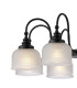 DeRuyter 73cm Semi Flush/Pendant 8 Light E27 Satin Black/Frosted Glass-7