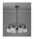 DeRuyter 73cm Semi Flush/Pendant 8 Light E27 Satin Black/Frosted Glass-8
