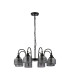 DeRuyter 73cm Semi Flush/Pendant 8 Light E27 Satin Black/Smoke Glass-4