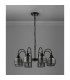 DeRuyter 73cm Semi Flush/Pendant 8 Light E27 Satin Black/Smoke Glass-8