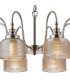 DeRuyter 73cm Semi Flush/Pendant 8 Light E27 Satin Nickel/Amber Glass-6