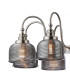 DeRuyter 73cm Semi Flush/Pendant 8 Light E27 Satin Nickel/Smoke Glass-7
