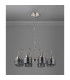 DeRuyter 73cm Semi Flush/Pendant 8 Light E27 Satin Nickel/Smoke Glass-8