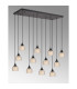 DeRuyter 12 Light Rectangular Pendant E27 Satin Black/Prismatic Dome Glass Amber Item Weight: 16kg-3