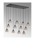 DeRuyter 12 Light Rectangular Pendant E27 Satin Black/Prismatic Dome Glass Amber Item Weight: 16kg-9