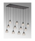 DeRuyter 12 Light Rectangular Pendant E27 Satin Black/Prismatic Dome Glass Clear Item Weight: 16.1kg-3