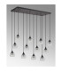 DeRuyter 12 Light Rectangular Pendant E27 Satin Black/Prismatic Dome Glass Clear Item Weight: 16.1kg-9