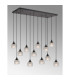 DeRuyter 12 Light Rectangular Pendant E27 Satin Black/Prismatic Dome Glass Clear Item Weight: 16.1kg-10