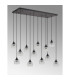 DeRuyter 12 Light Rectangular Pendant E27 Satin Black/Prismatic Dome Glass Clear Item Weight: 16.1kg-11