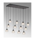 DeRuyter 12 Light Rectangular Pendant E27 Satin Black/Prismatic Dome Glass Frosted Item Weight: 16.1kg-3