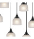 DeRuyter 12 Light Rectangular Pendant E27 Satin Black/Prismatic Dome Glass Frosted Item Weight: 16.1kg-7