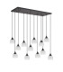 DeRuyter 12 Light Rectangular Pendant E27 Satin Black/Prismatic Dome Glass Frosted Item Weight: 16.1kg-8