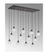 DeRuyter 12 Light Rectangular Pendant E27 Satin Black/Prismatic Dome Glass Frosted Item Weight: 16.1kg-9
