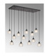 DeRuyter 12 Light Rectangular Pendant E27 Satin Black/Prismatic Dome Glass Frosted Item Weight: 16.1kg-10