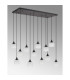 DeRuyter 12 Light Rectangular Pendant E27 Satin Black/Prismatic Dome Glass Frosted Item Weight: 16.1kg-11