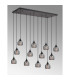 DeRuyter 12 Light Rectangular Pendant E27 Satin Black/Prismatic Dome Glass Smoke Item Weight: 16.1kg-3