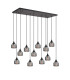 DeRuyter 12 Light Rectangular Pendant E27 Satin Black/Prismatic Dome Glass Smoke Item Weight: 16.1kg-5