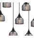 DeRuyter 12 Light Rectangular Pendant E27 Satin Black/Prismatic Dome Glass Smoke Item Weight: 16.1kg-7