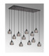 DeRuyter 12 Light Rectangular Pendant E27 Satin Black/Prismatic Dome Glass Smoke Item Weight: 16.1kg-10