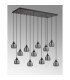 DeRuyter 12 Light Rectangular Pendant E27 Satin Black/Prismatic Dome Glass Smoke Item Weight: 16.1kg-11