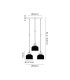 DeRuyter 3 Light Round Pendant E27 Satin Black/Prismatic Dome Glass Amber-2