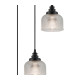 DeRuyter 3 Light Round Pendant E27 Satin Black/Prismatic Dome Glass Clear-6