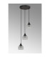 DeRuyter 3 Light Round Pendant E27 Satin Black/Prismatic Dome Glass Clear-7