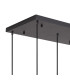 DeRuyter 5 Light Rectangular Pendant E27 Satin Black/Prismatic Dome Glass Amber-5