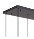 DeRuyter 5 Light Rectangular Pendant E27 Satin Black/Prismatic Dome Glass Clear-5