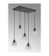 DeRuyter 5 Light Rectangular Pendant E27 Satin Black/Prismatic Dome Glass Clear-7