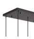 DeRuyter 5 Light Rectangular Pendant E27 Satin Black/Prismatic Dome Glass Frosted-5