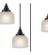 DeRuyter 5 Light Rectangular Pendant E27 Satin Black/Prismatic Dome Glass Frosted-6