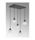 DeRuyter 5 Light Rectangular Pendant E27 Satin Black/Prismatic Dome Glass Frosted-7