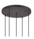 DeRuyter 5 Light Round Pendant E27 Satin Black/Prismatic Dome Glass Amber-5