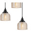 DeRuyter 5 Light Round Pendant E27 Satin Black/Prismatic Dome Glass Amber-7
