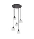 DeRuyter 5 Light Round Pendant E27 Satin Black/Prismatic Dome Glass Frosted-4