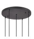 DeRuyter 5 Light Round Pendant E27 Satin Black/Prismatic Dome Glass Frosted-5
