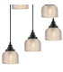 DeRuyter 9 Light Round Pendant E27 Satin Black/Prismatic Dome Glass Amber-8