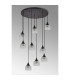 DeRuyter 9 Light Round Pendant E27 Satin Black/Prismatic Dome Glass Clear-10