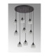 DeRuyter 9 Light Round Pendant E27 Satin Black/Prismatic Dome Glass Clear-12