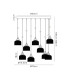 DeRuyter 9 Light Round Pendant E27 Satin Black/Prismatic Dome Glass Frosted-2