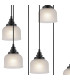 DeRuyter 9 Light Round Pendant E27 Satin Black/Prismatic Dome Glass Frosted-7