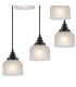DeRuyter 9 Light Round Pendant E27 Satin Black/Prismatic Dome Glass Frosted-8