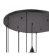 DeRuyter 9 Light Round Pendant E27 Satin Black/Prismatic Dome Glass Smoke-6
