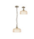 DeRuyter 27cm Flush/Single Pendant 1 Light Adjustable E27 Antique Brass/Amber Glass-4
