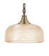 DeRuyter 27cm Flush/Single Pendant 1 Light Adjustable E27 Antique Brass/Amber Glass-7