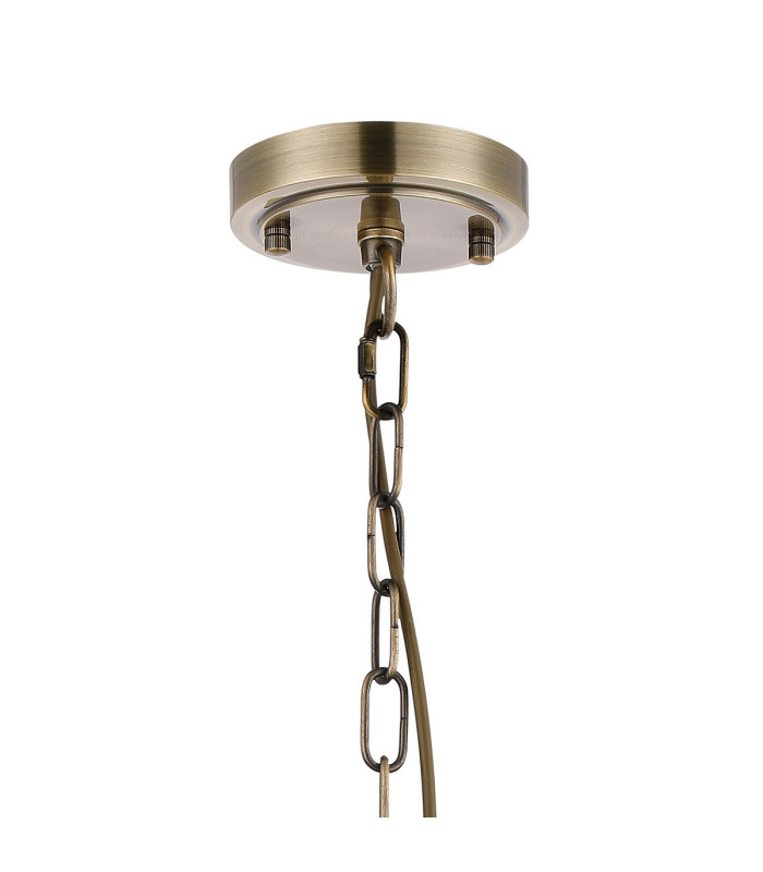 DeRuyter 27cm Flush/Single Pendant 1 Light Adjustable E27 Antique Brass/Frosted Glass-5