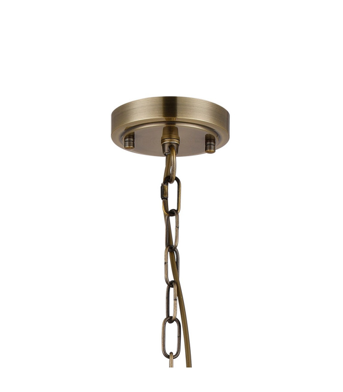 DeRuyter 27cm Flush/Single Pendant 1 Light Adjustable E27 Antique Brass/Smoke Glass-6
